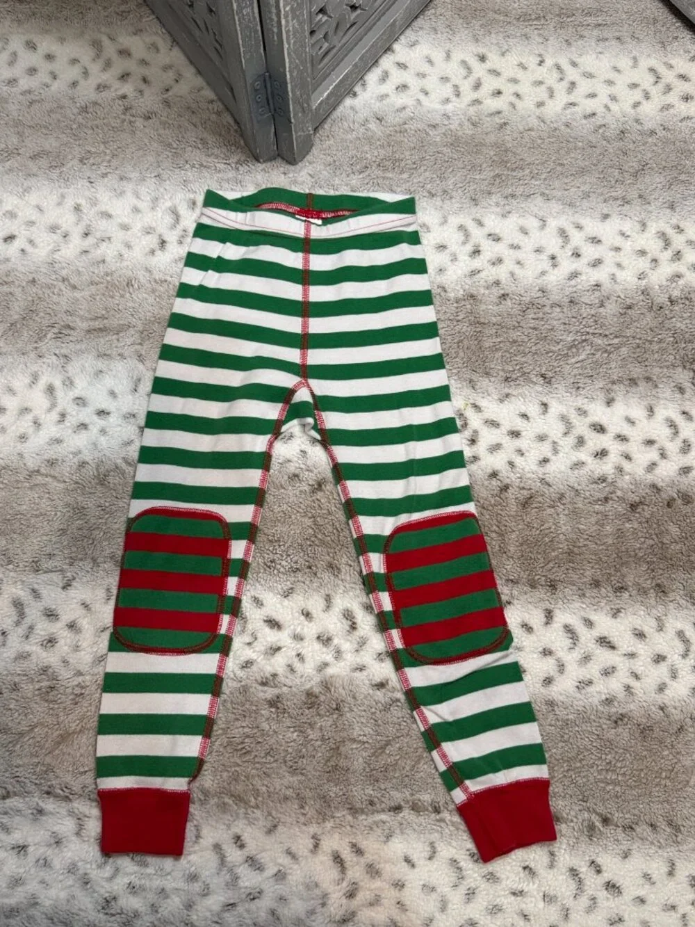 Hanna Andersson Christmas stripes matching set kids size 5 red green holiday